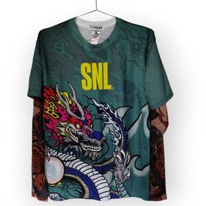 SNL "Stefon" Tee Sz M Graphic T Shirt Tattoo Sleeve Illusion Dragon‎ Faux Real